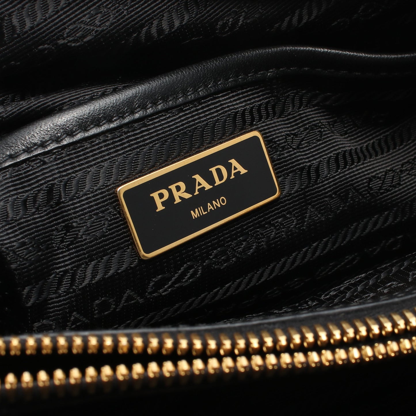 LOGO JACQUARD ロゴジャガード ハンドバッグ キャンバス レザー ブラック リボン プラダ バッグ PRADA