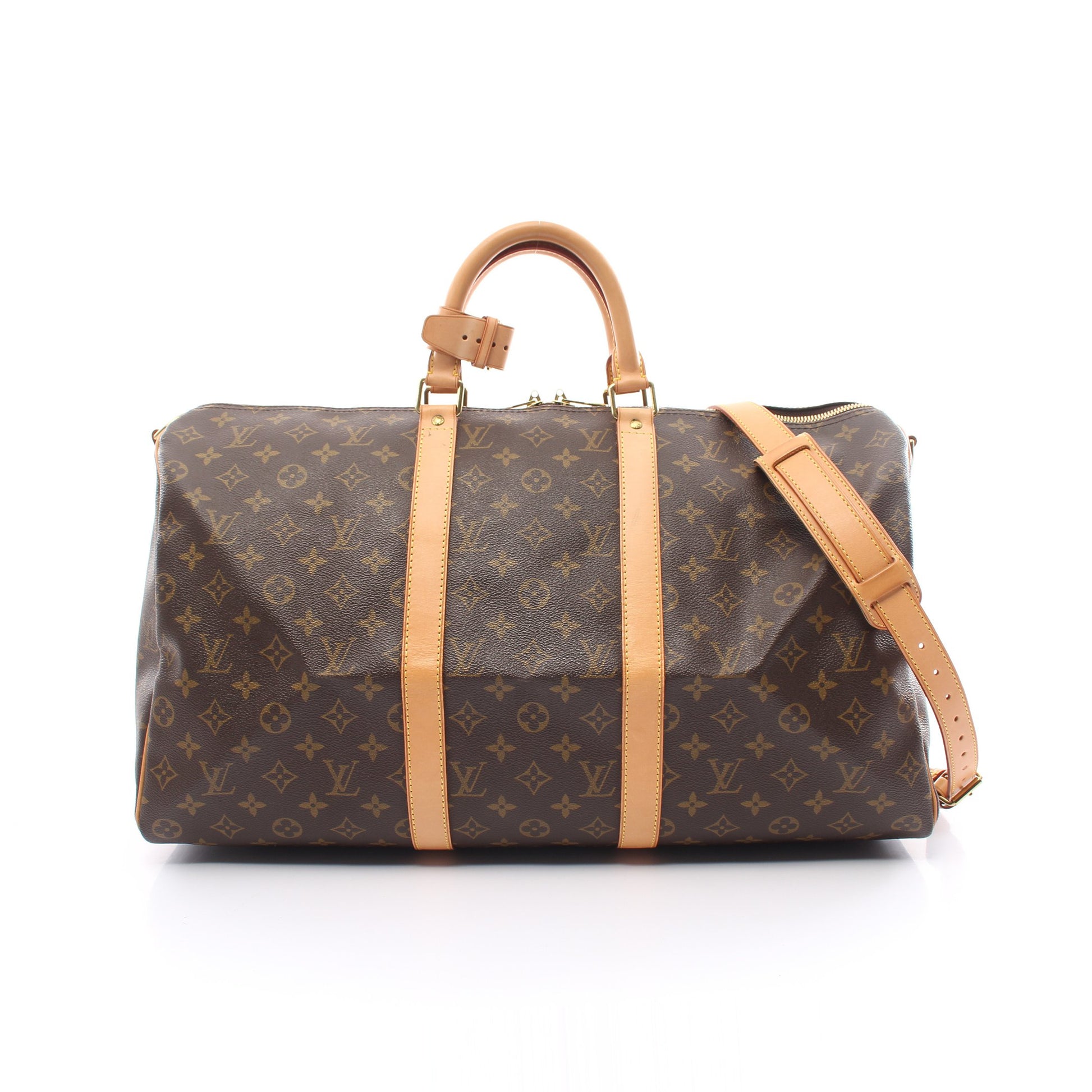 キーポル バンドリエール50 モノグラム ボストンバッグ PVC レザー ブラウン 2WAY ルイヴィトン バッグ LOUIS VUITTON