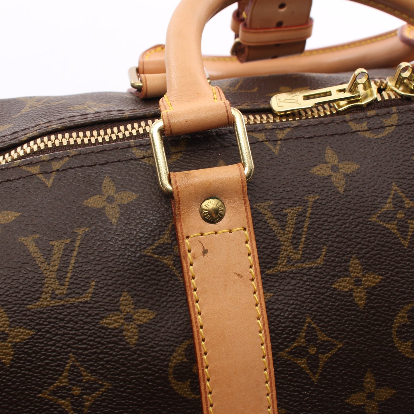 キーポル バンドリエール50 モノグラム ボストンバッグ PVC レザー ブラウン 2WAY ルイヴィトン バッグ LOUIS VUITTON