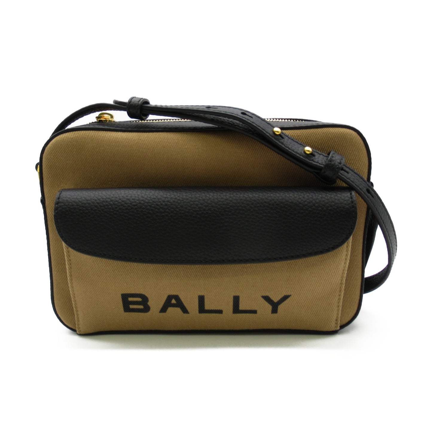 ショルダーバッグ BAR DANIEL ショルダーバッグ ファブリック レザー ブラウン ブラック バリー バッグ BALLY