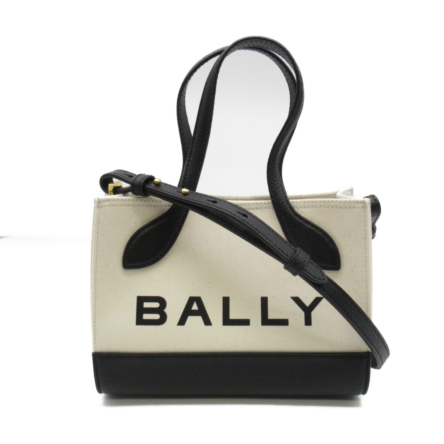 2wayショルダーバッグ BAR KEEP ON XS ショルダーバッグ ファブリック レザー アイボリー ブラック バリー バッグ BALLY