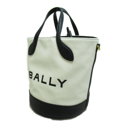 2wayショルダーバッグ BAR 8 HOURS ショルダーバッグ ファブリック レザー アイボリー ブラック バリー バッグ BALLY