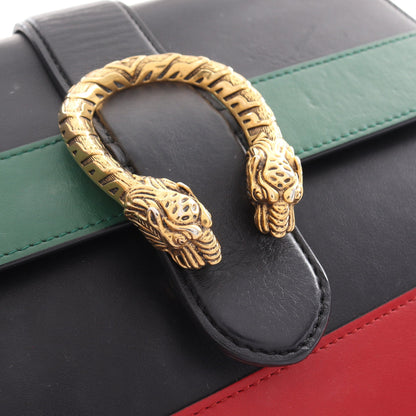 バンブー ディオニュソス ミディアム ハンドバッグ レザー ネイビー マルチカラー 2WAY グッチ バッグ GUCCI