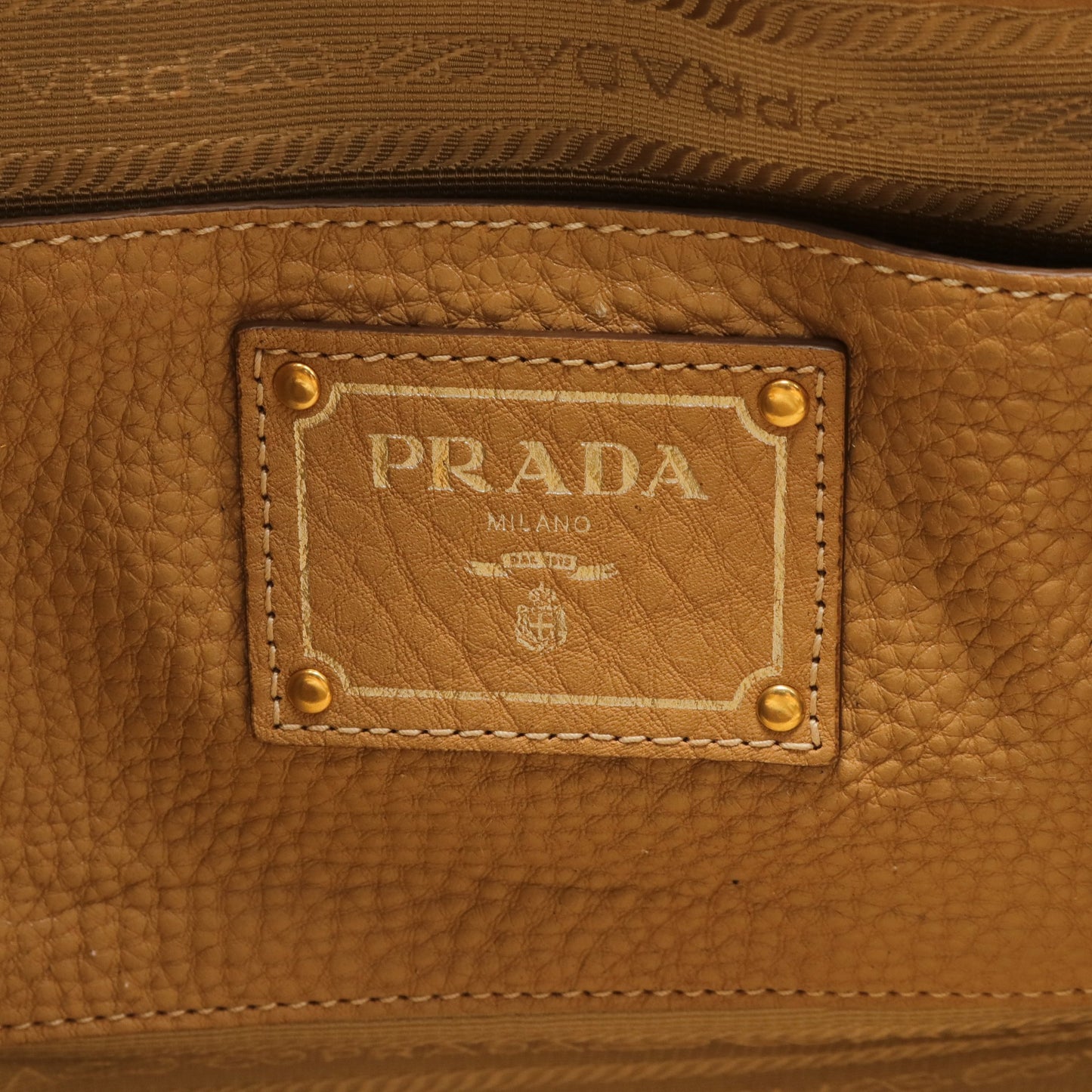 MADRAS BAG ハンドバッグ トートバッグ レザー ベージュ プラダ バッグ PRADA