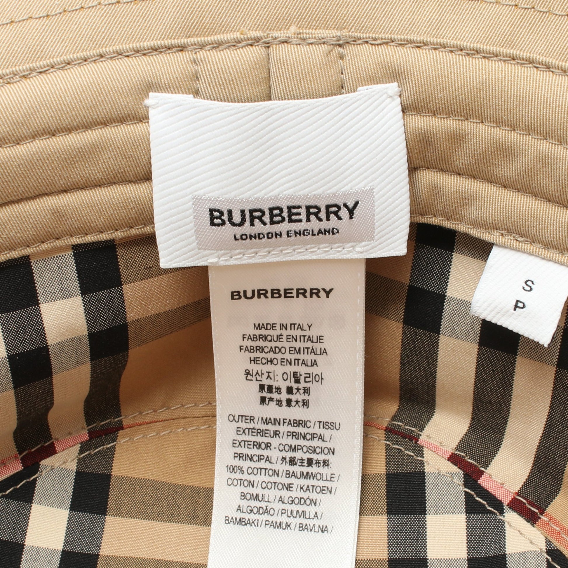 バケット ハット コットン ベージュ バーバリー 財布・小物 BURBERRY