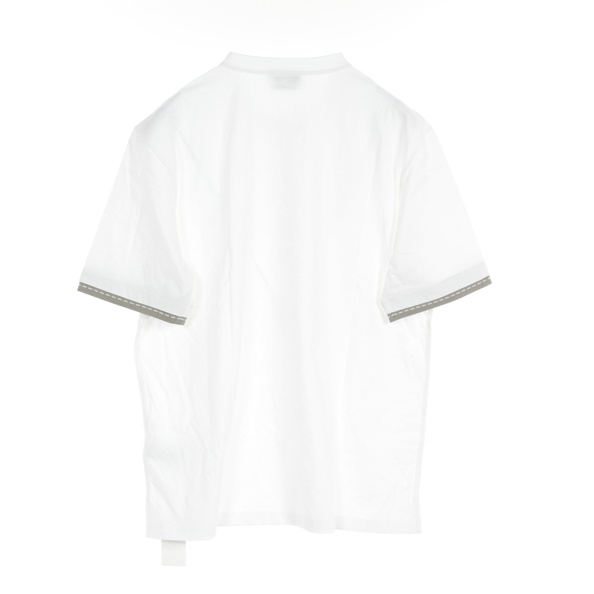 Piqures Sellier Tシャツ クルーネック コットン ホワイト グレー エルメス トップス HERMES