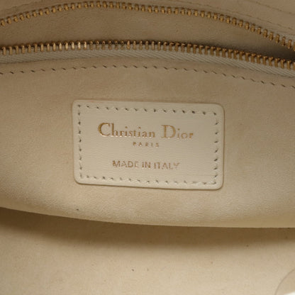 LADY DIOR MY ABCDIOR レディディオール カナージュ スモール ハンドバッグ レザー オフホワイト 2WAY クリスチャンディオール バッグ Christian Dior