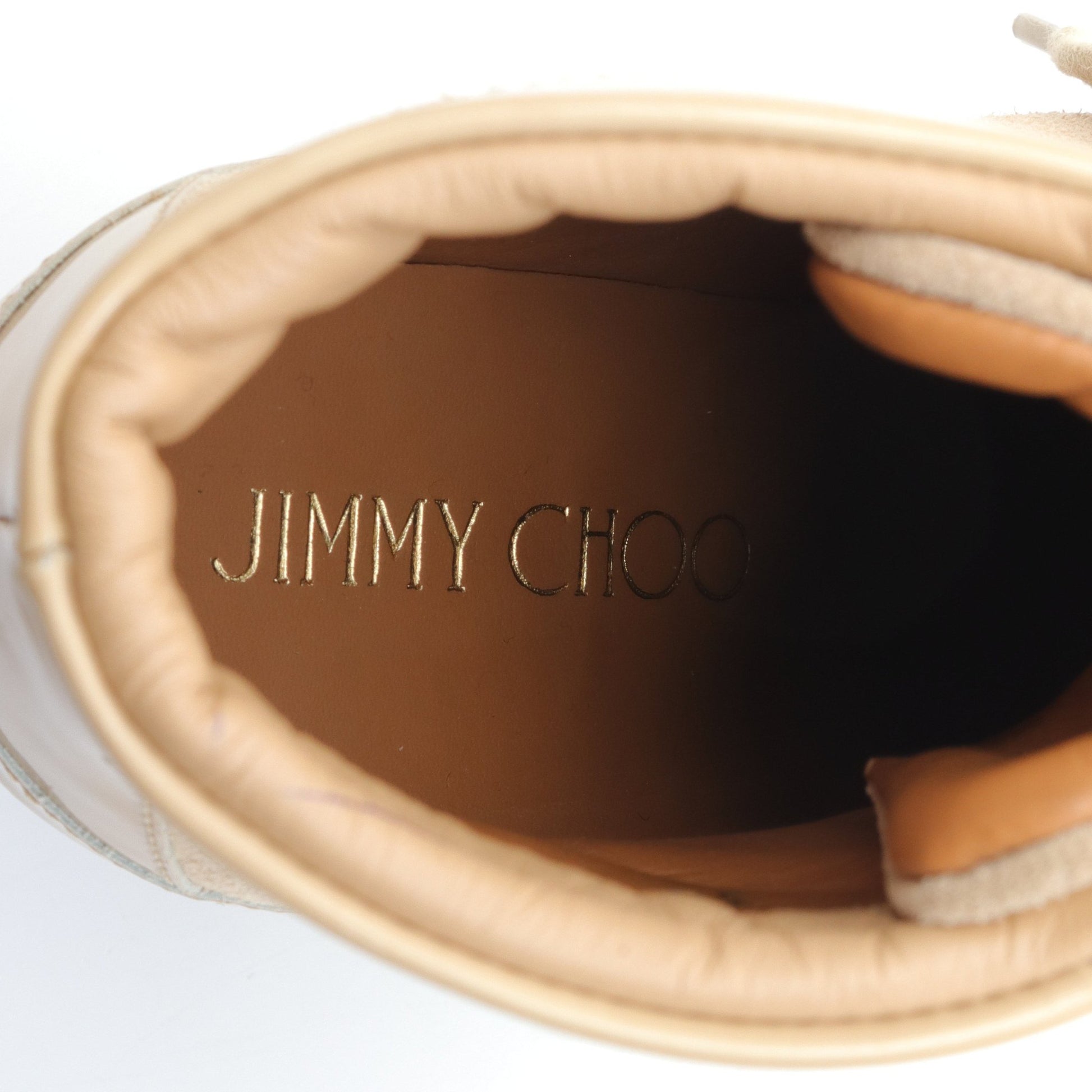 PANAMA スニーカー ブーツ スエード エナメルレザー レザー ベージュ ゴールド ウェッジソール ジミーチュウ シューズ JIMMY CHOO