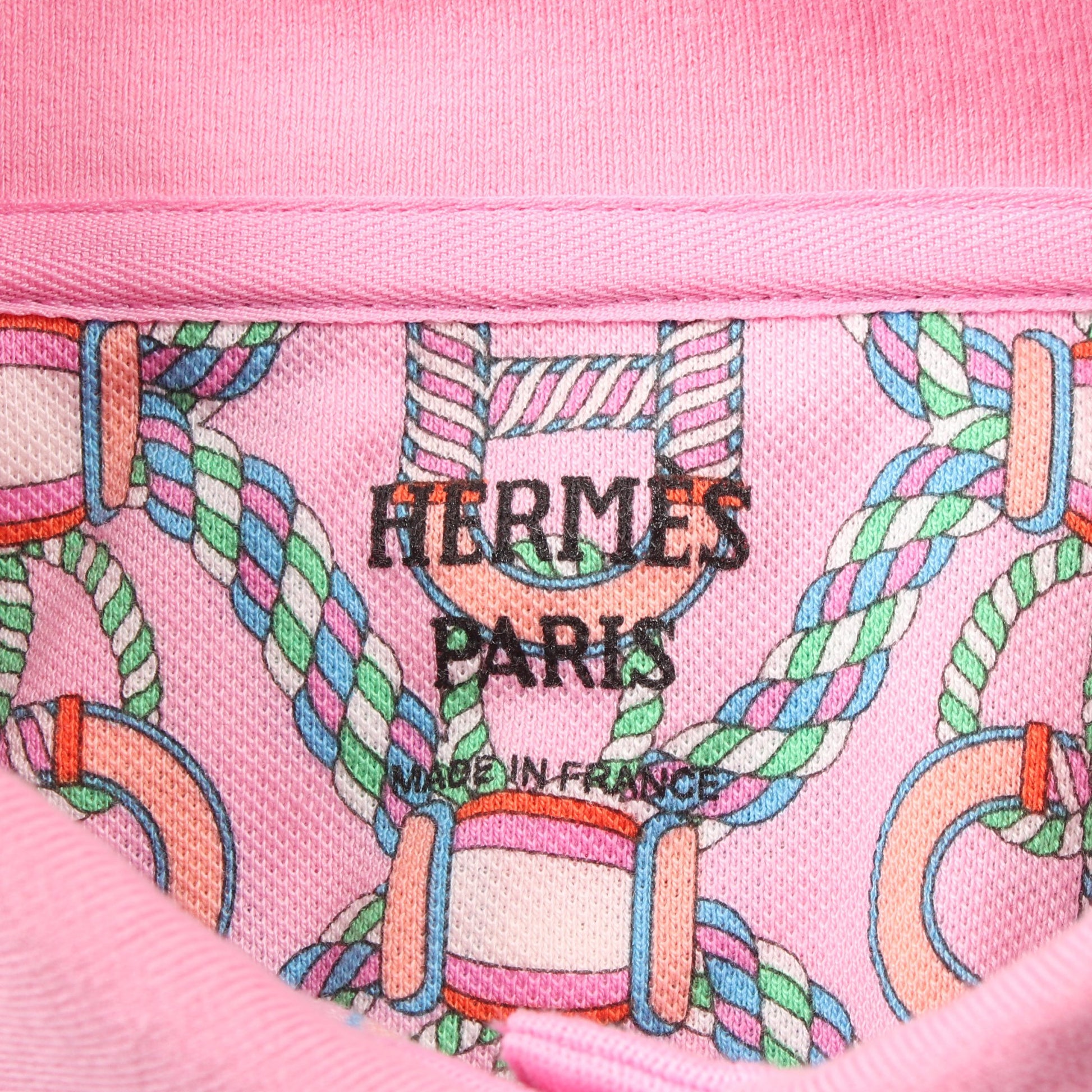 カノエ ポロシャツ 総柄 コットン ピンク マルチカラー エルメス トップス HERMES