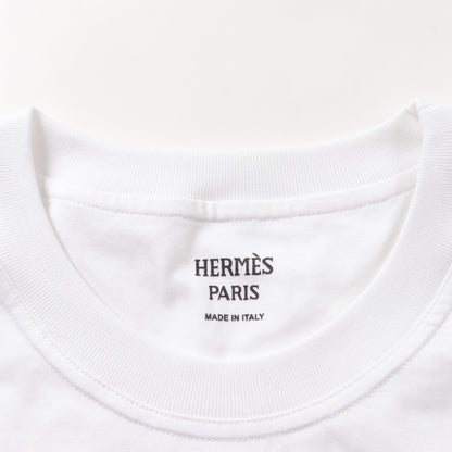 Tシャツ ワンピース 刺繍ポケット コットン ホワイト エルメス ワンピース HERMES