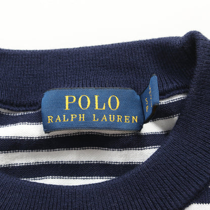 ニット クルーネック 半袖 ボーダー コットン ナイロン ネイビー ホワイト ポロラルフローレン トップス Polo Ralph Lauren