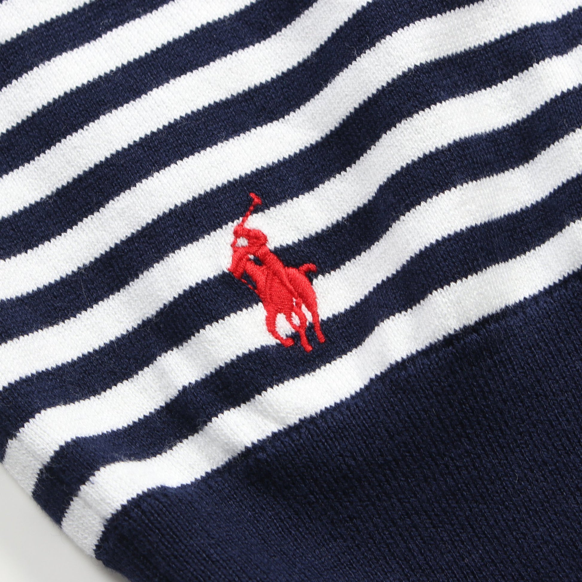 ニット クルーネック 半袖 ボーダー コットン ナイロン ネイビー ホワイト ポロラルフローレン トップス Polo Ralph Lauren