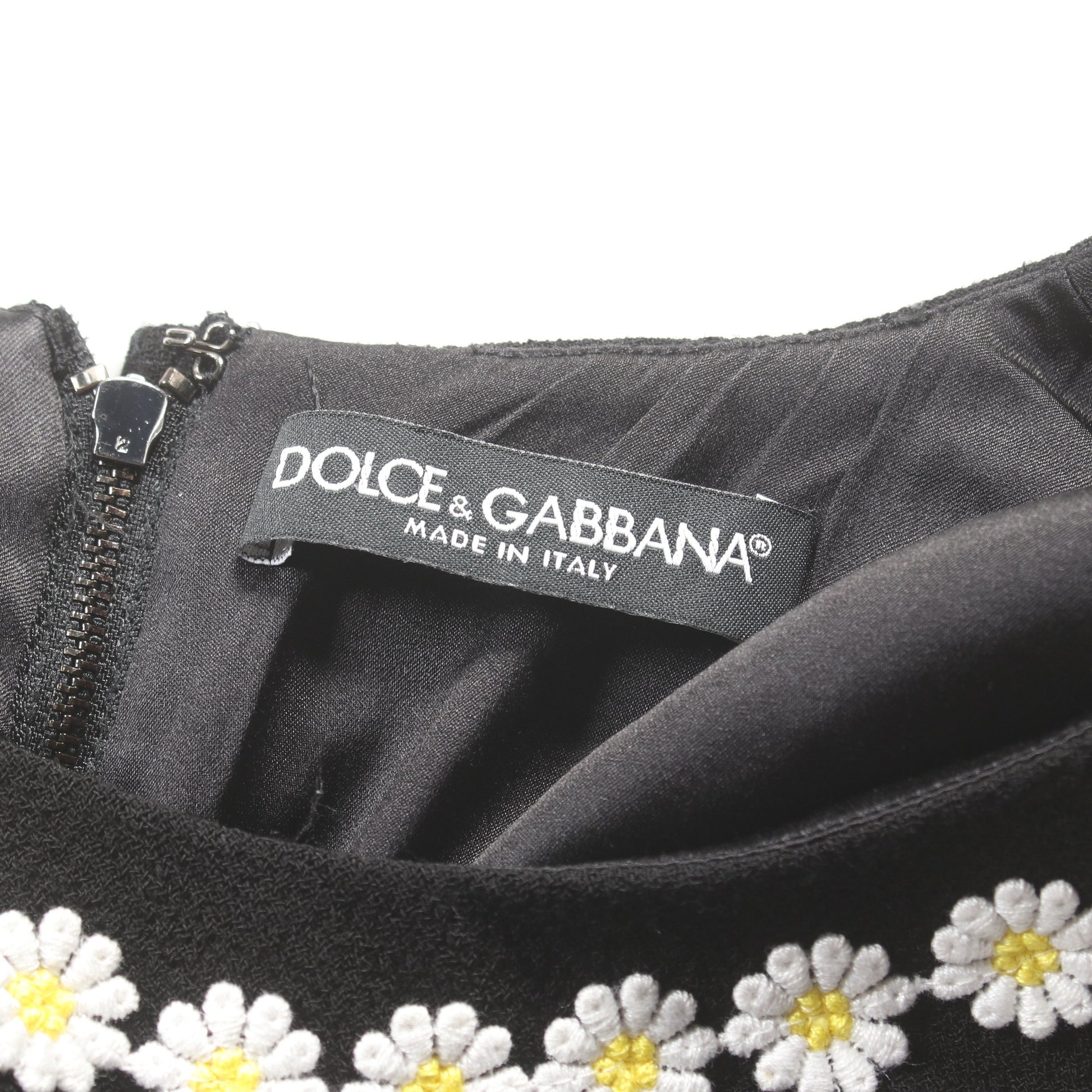 ワンピース ノースリーブ マーガレット ウール ブラック ホワイト ドルチェアンドガッバーナ ワンピース DOLCE&GABBANA