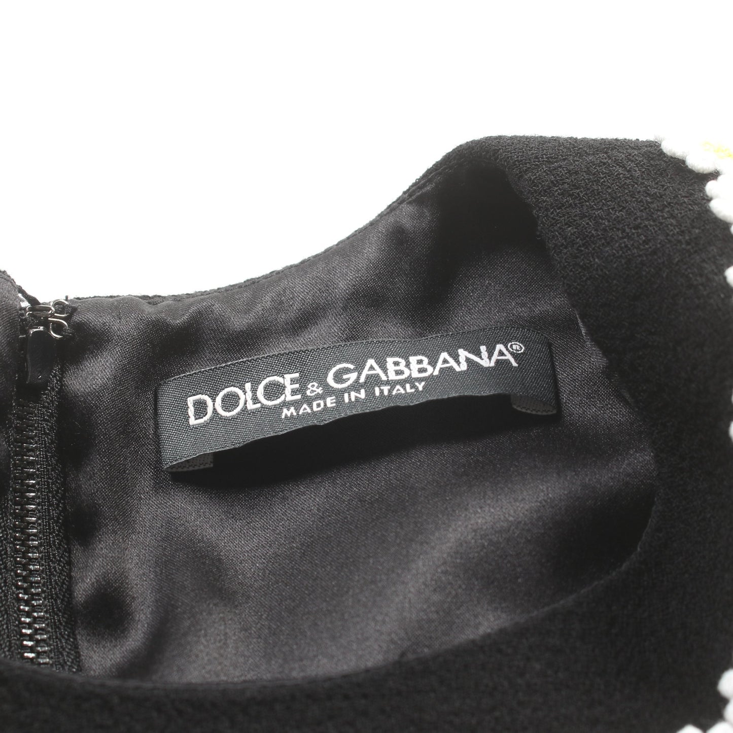 ワンピース マーガレット ウール ブラック ホワイト イエロー ドルチェアンドガッバーナ ワンピース DOLCE&GABBANA