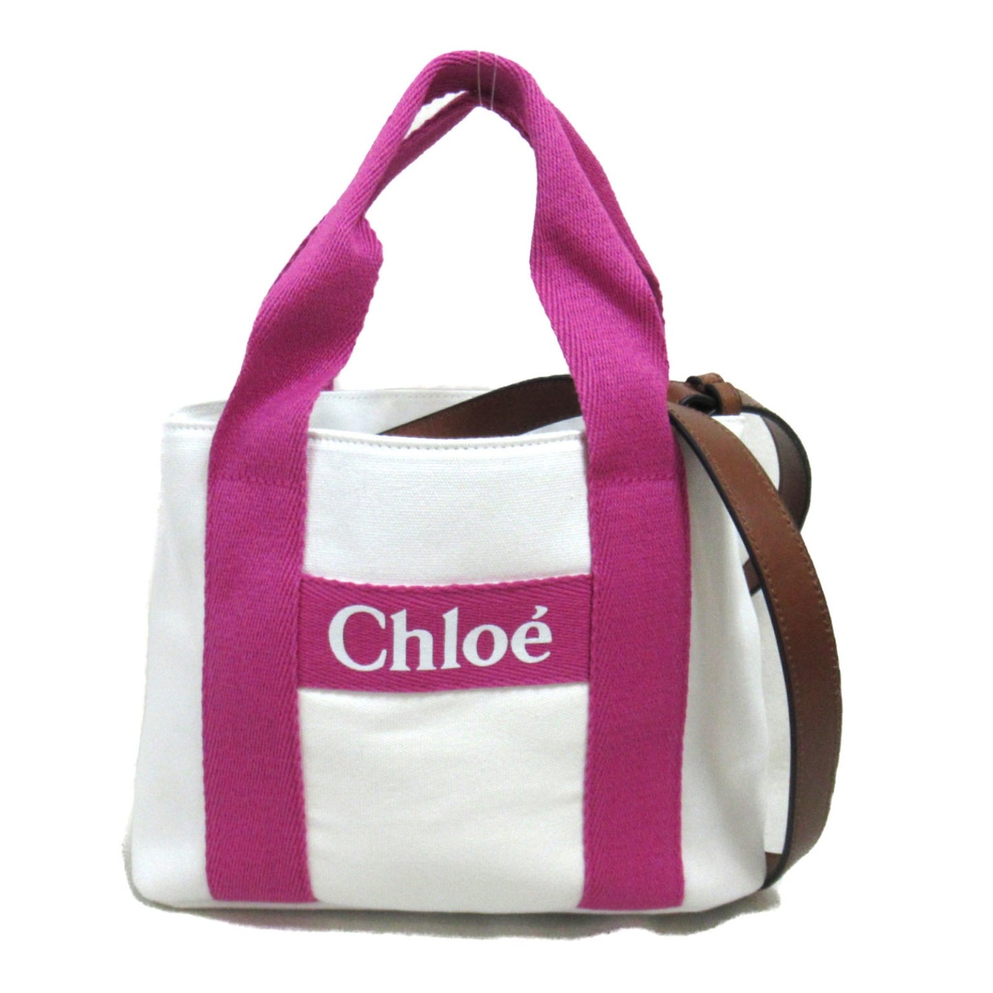 2wayショルダーバッグ ショルダーバッグ コットン ホワイト ピンク クロエ バッグ Chloe