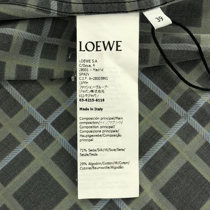 チェストポケット チェックシャツ シャツ コットン グレー ロエベ トップス LOEWE