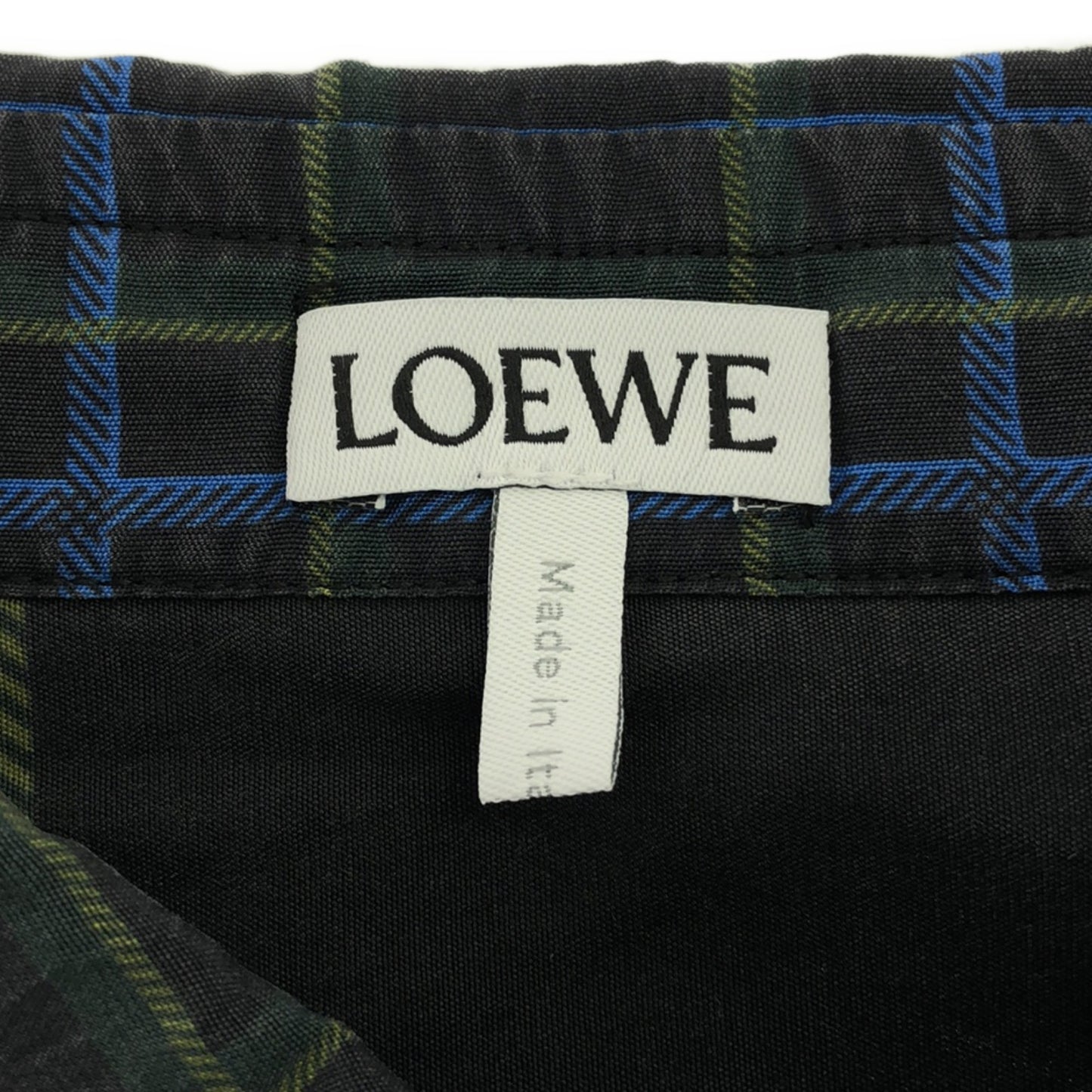 チェストポケット チェックシャツ シャツ コットン グレー ロエベ トップス LOEWE