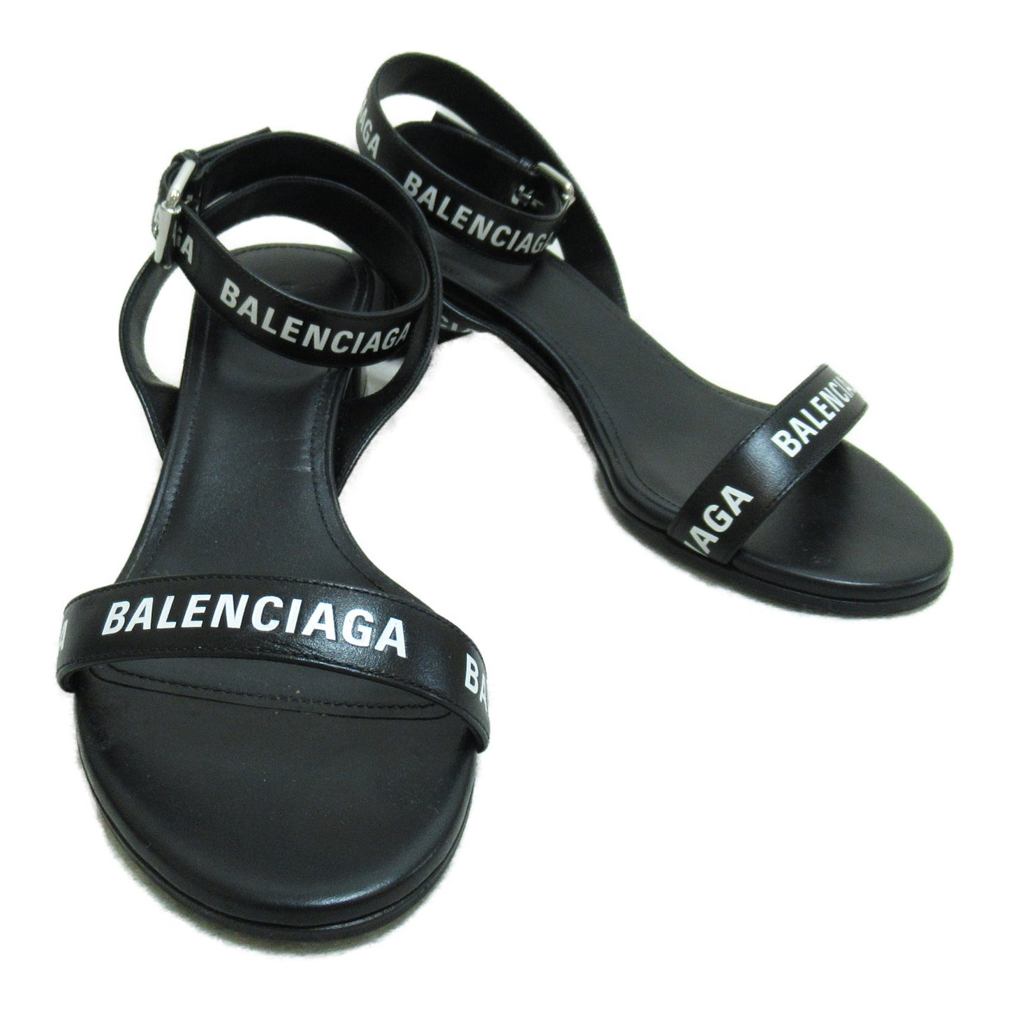 サンダル サンダル レザー ブラック バレンシアガ シューズ BALENCIAGA