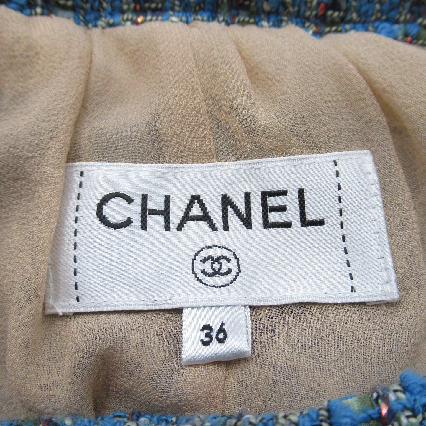 プリーツ スカート スカート コットン ブルー シャネル ボトムス CHANEL