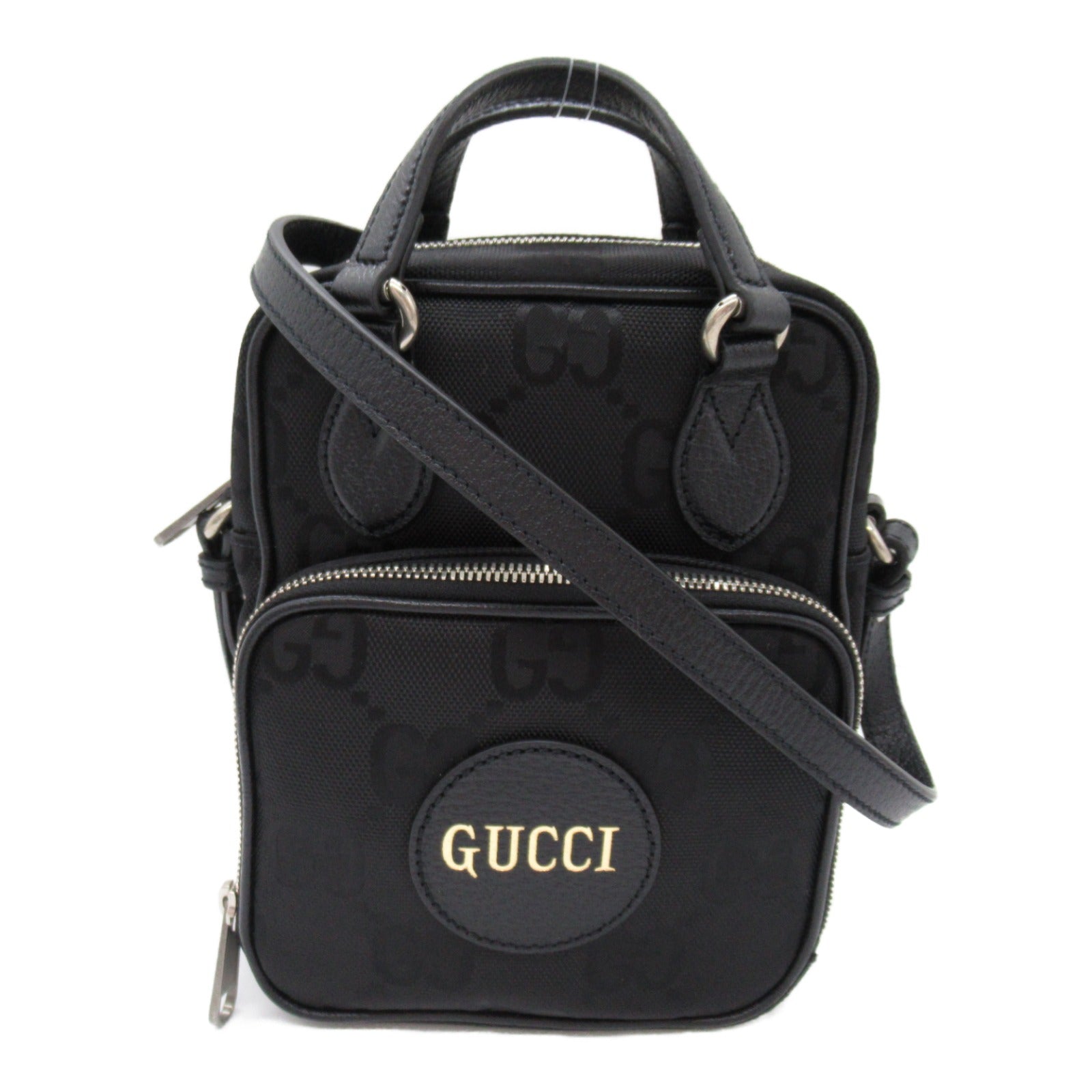 オフ ザ グリッド ショルダーバッグ ショルダーバッグ ナイロン レザー ブラック グッチ バッグ GUCCI