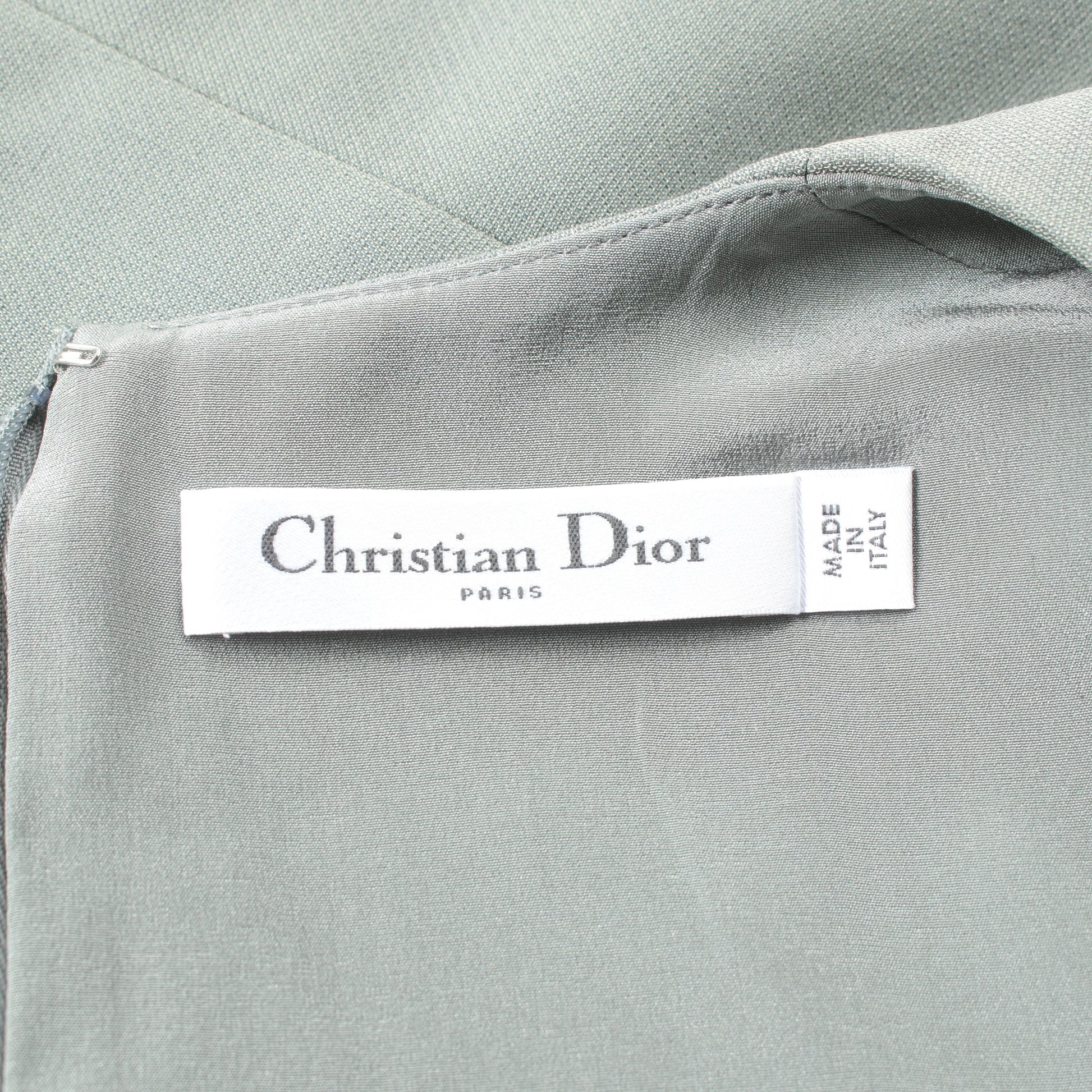 ワンピース ウール シルク グレーグリーン クリスチャンディオール ワンピース Christian Dior