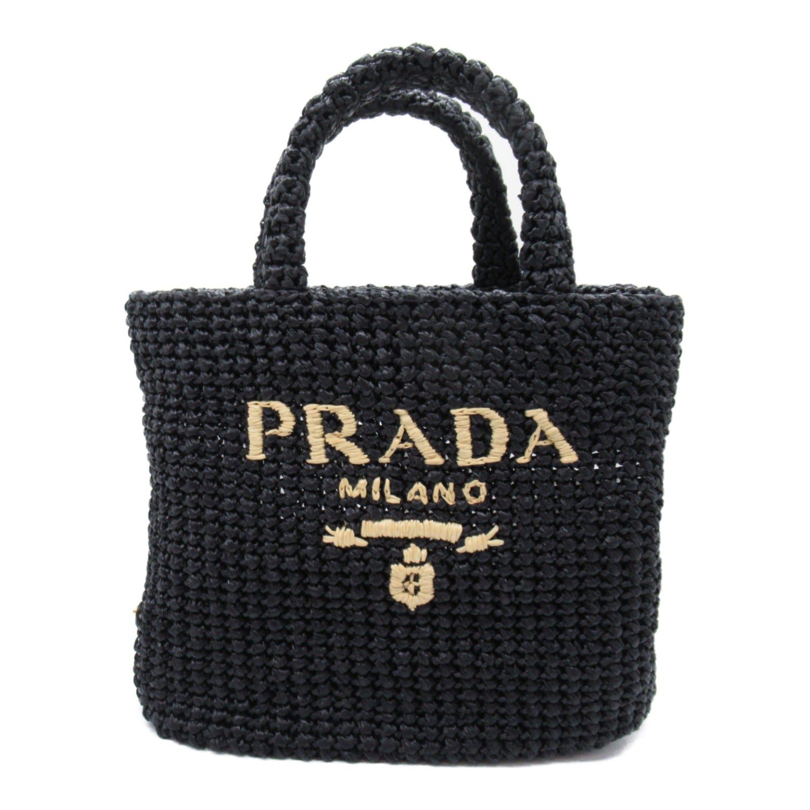 トートバッグ ハンドバッグ トートバッグ その他 ストロー/他 ブラック プラダ バッグ PRADA