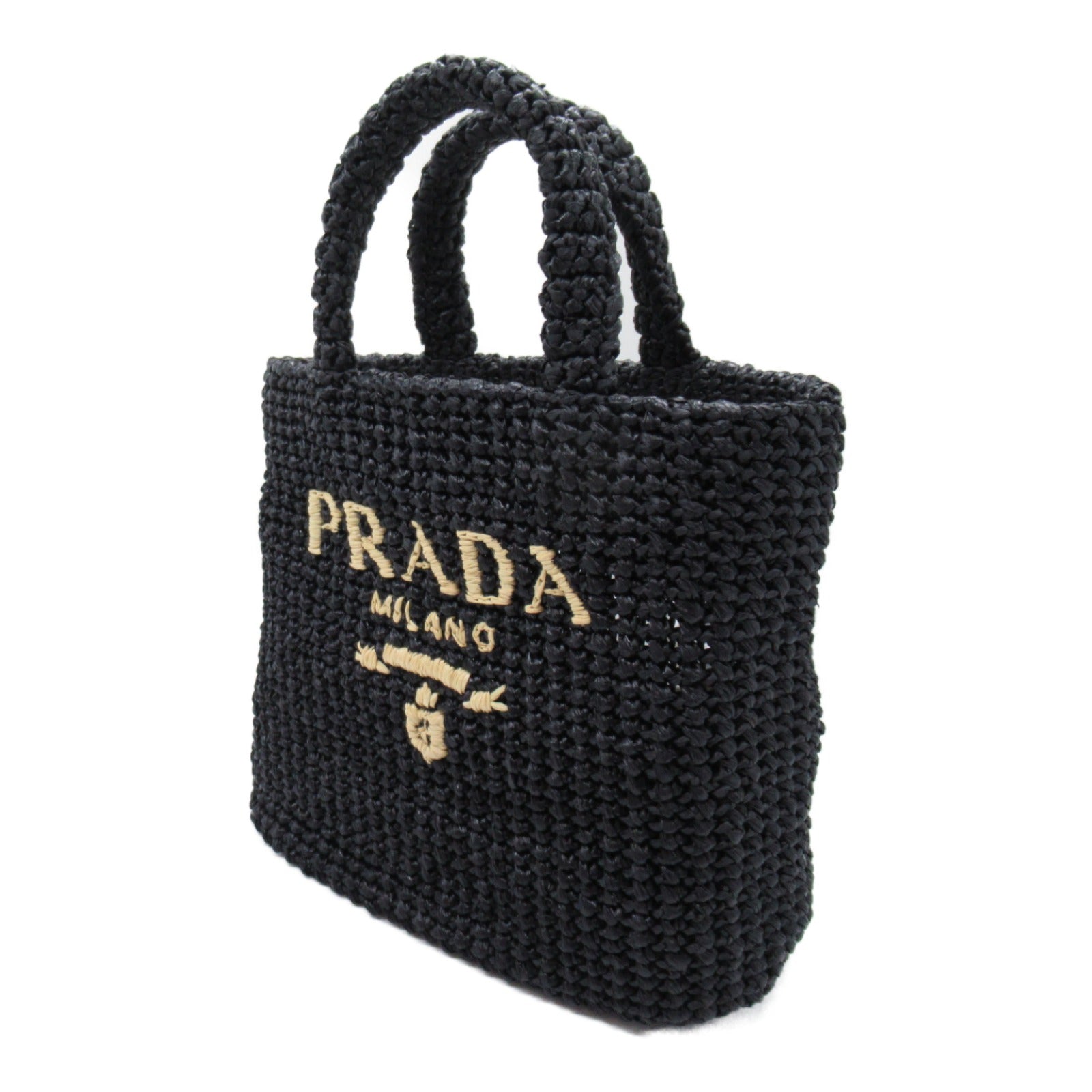 トートバッグ ハンドバッグ トートバッグ その他 ストロー/他 ブラック プラダ バッグ PRADA