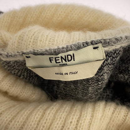 タートルニット(ファー付) ニット ウール ブラック フェンディ トップス FENDI