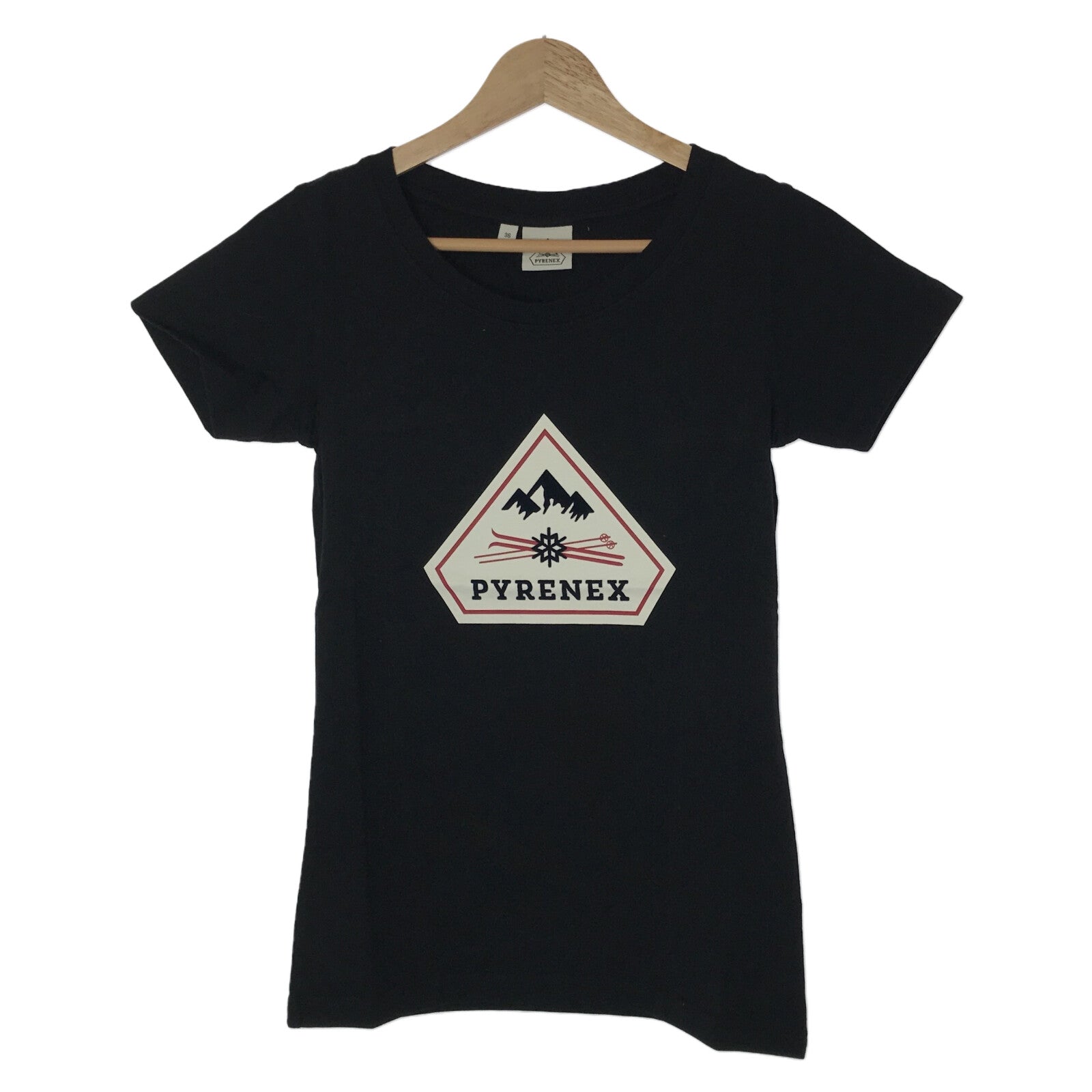 Tシャツ ESTELA Tシャツ コットン ブラック ピレネックス トップス PYRENEX