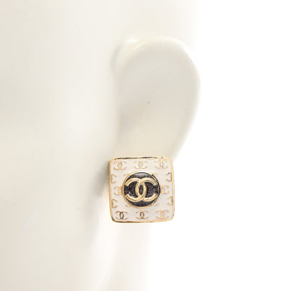 ココマーク ピアス ラメ GP ゴールド ホワイト ネイビー C24C シャネル アクセサリー CHANEL