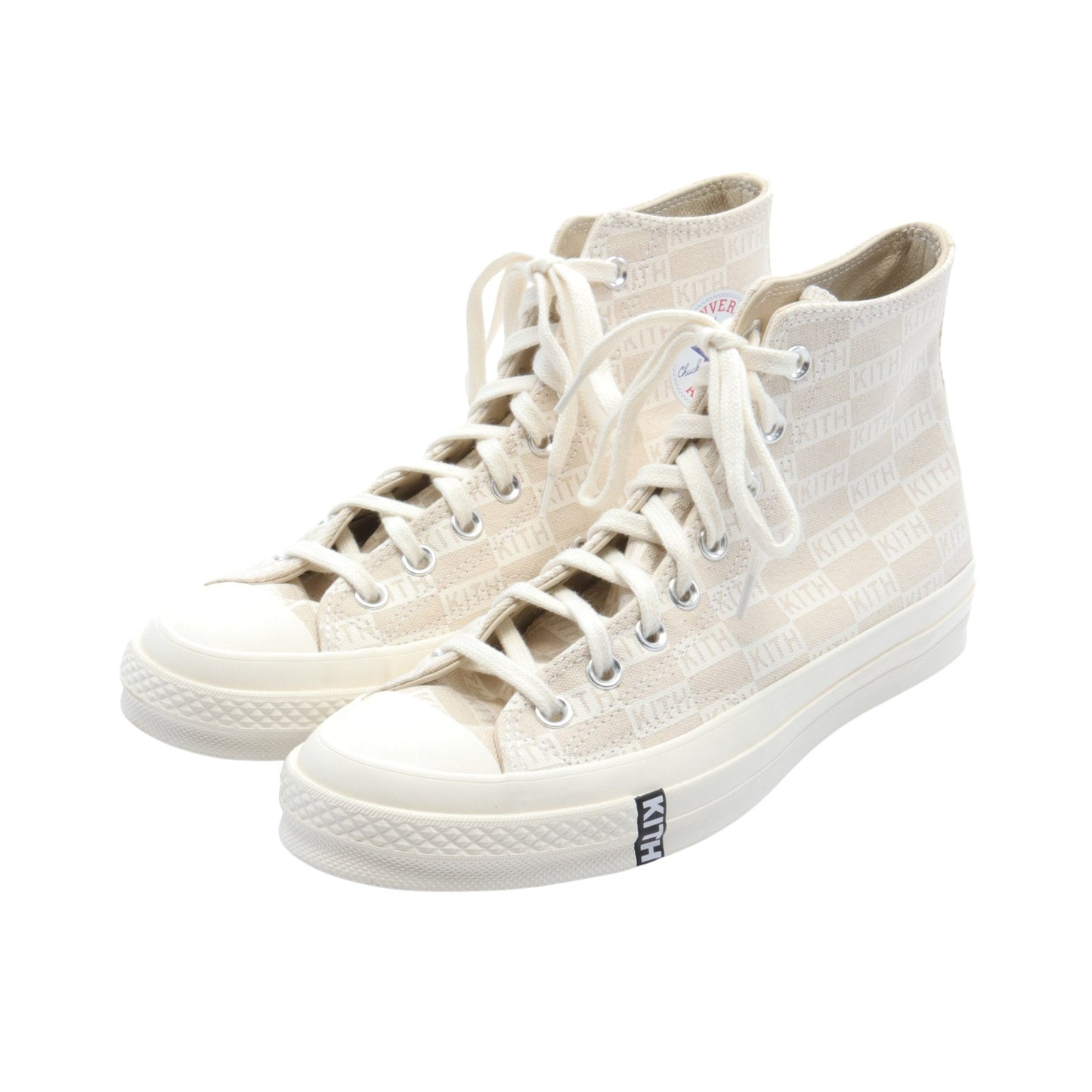 KITH × Converse Chuck 70 High Natural Monogram ハイカットスニーカー キャンバス ベージュ キス シューズ KITH