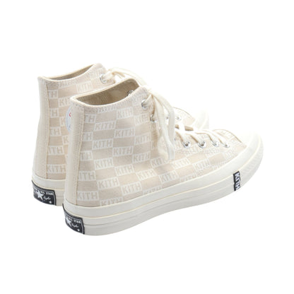 KITH × Converse Chuck 70 High Natural Monogram ハイカットスニーカー キャンバス ベージュ キス シューズ KITH