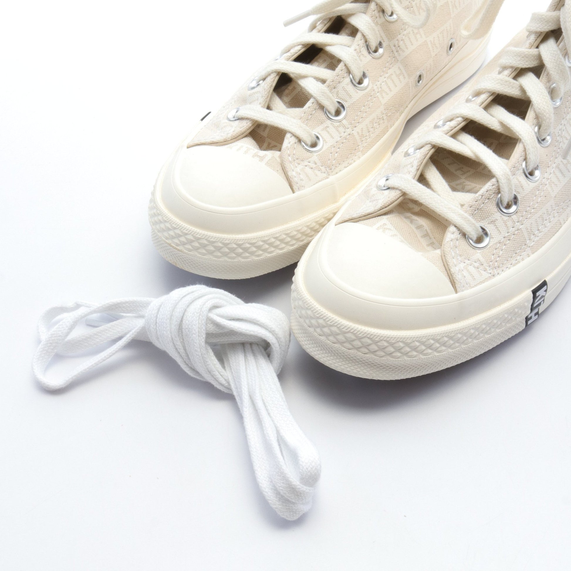 KITH × Converse Chuck 70 High Natural Monogram ハイカットスニーカー キャンバス ベージュ キス シューズ KITH