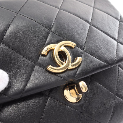 マトラッセ チェーンショルダーバッグ ラムスキン ブラック ゴールド金具 2WAY シャネル バッグ CHANEL