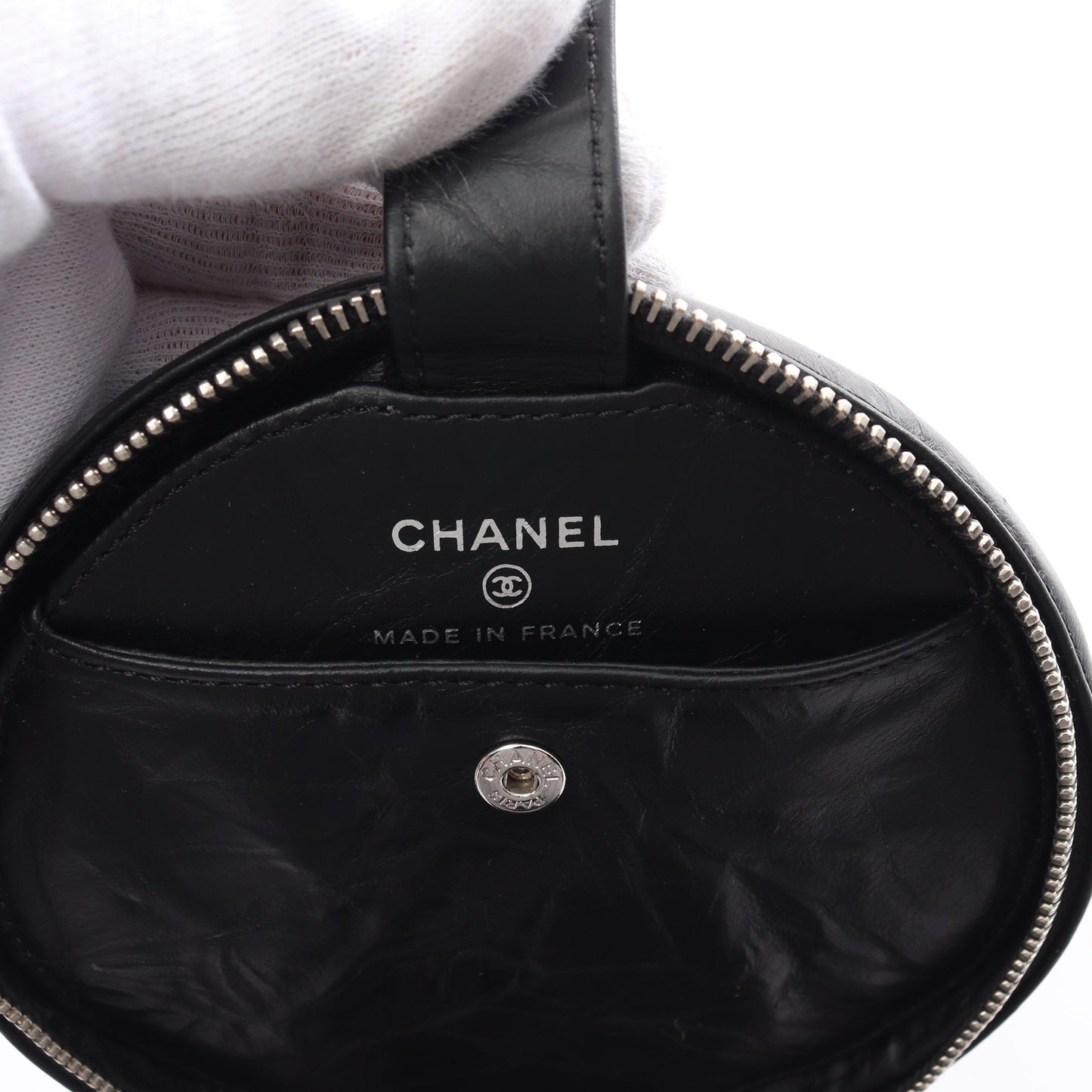 マトラッセ バニティバッグ レザー ブラック シルバー金具 シャネル バッグ CHANEL