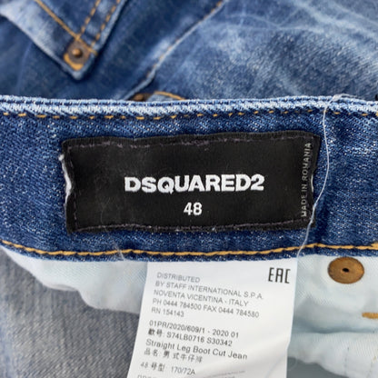 デニムパンツ デニムパンツ コットン ブルー ディースクエアード ボトムス DSQUARED2