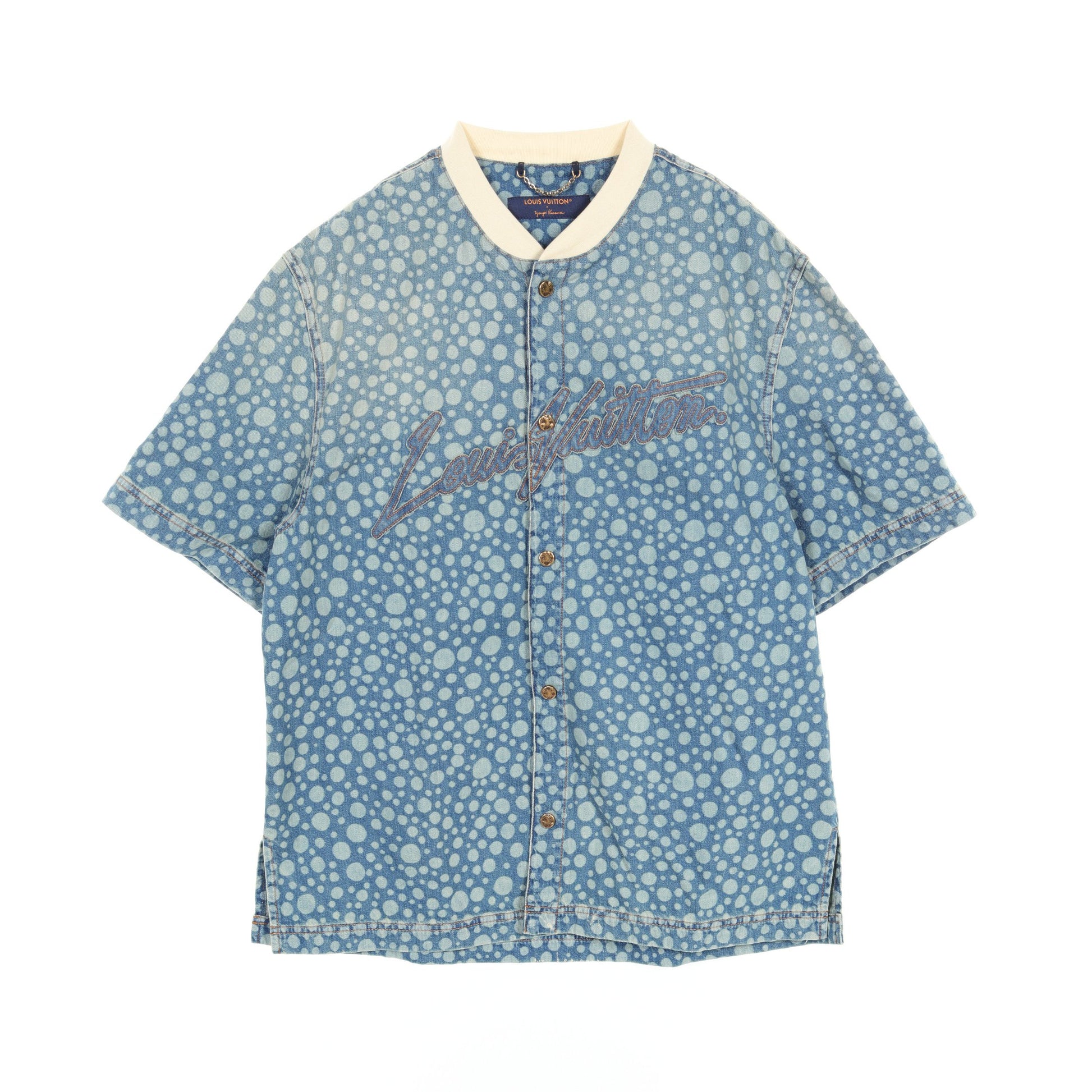 LOUIS VUITTON × 草間彌生 Yayoi Kusama Infinity Dots Denim Shirt シャツ コットン インディゴブルー オフホワイト ルイヴィトン トップス LOUIS VUITTON