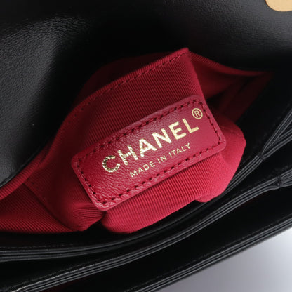 マトラッセ チェーンショルダーバッグ レザー ブラック ゴールド金具 2WAY シャネル バッグ CHANEL