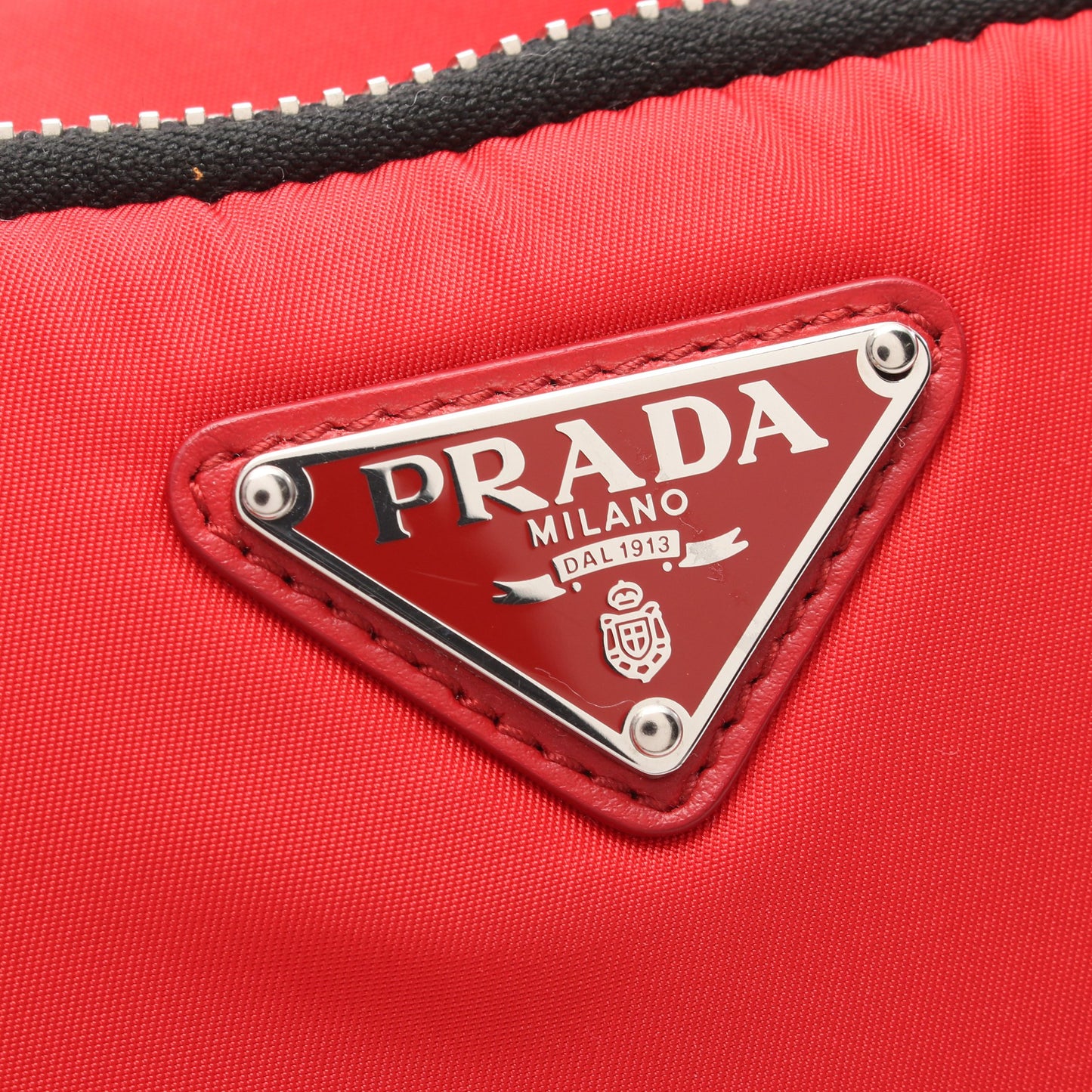 トライアングルロゴ ハンドバッグ ナイロン レザー レッド ブラック 2WAY プラダ バッグ PRADA