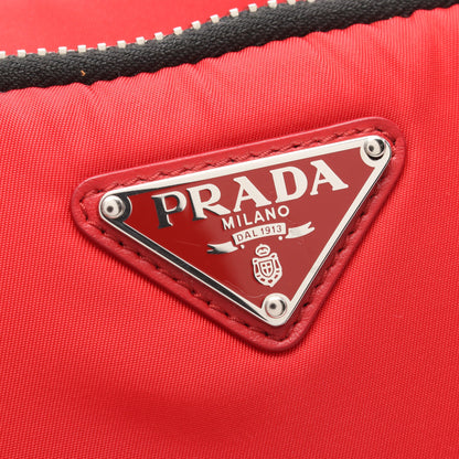 トライアングルロゴ ハンドバッグ ナイロン レザー レッド ブラック 2WAY プラダ バッグ PRADA