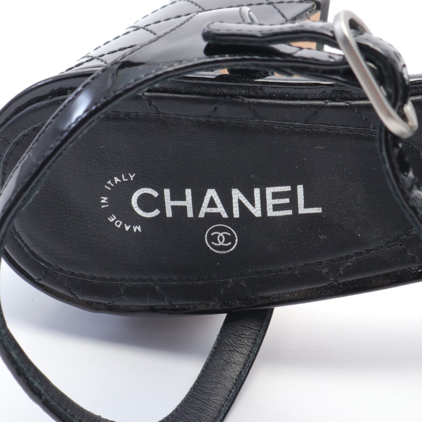 ココマーク サンダル エナメルレザー ブラック シャネル シューズ CHANEL