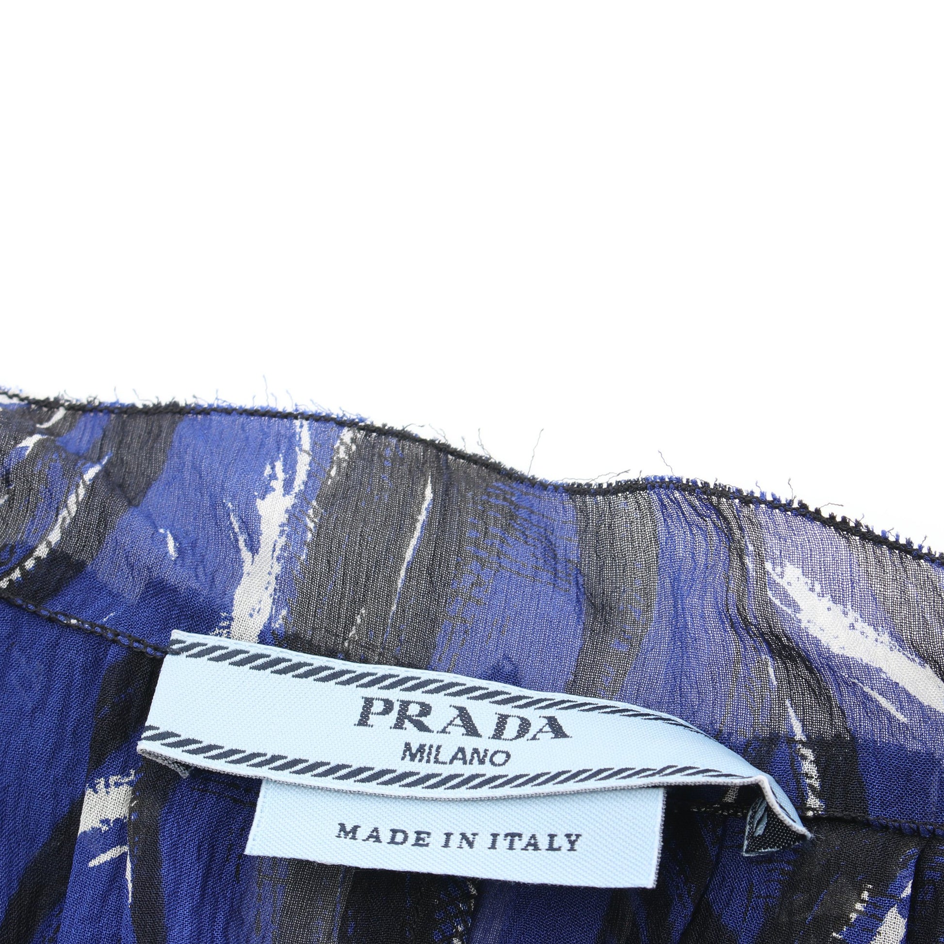 チュニック シルク ブルー ブラック プラダ トップス PRADA