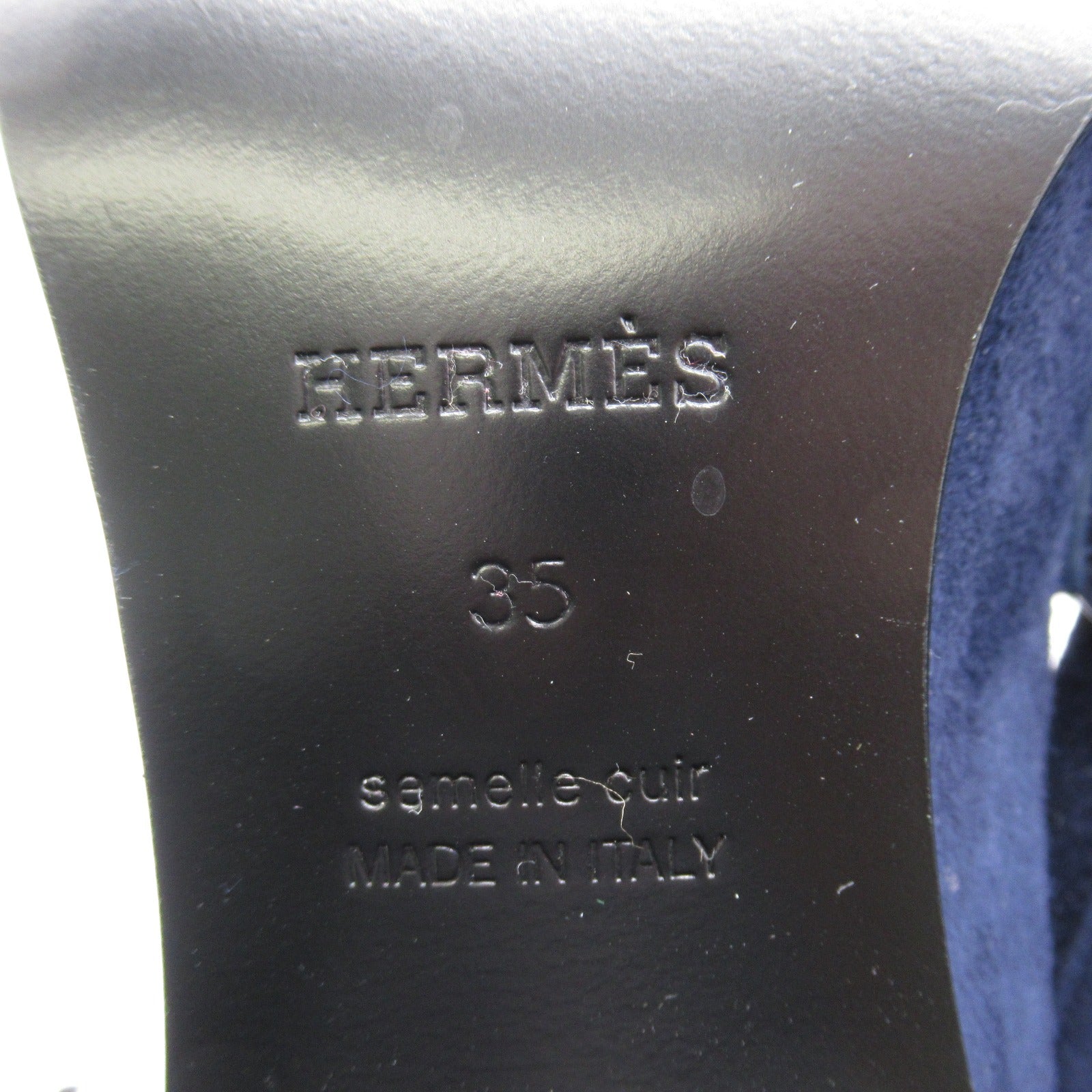 エリゼ70 パンプス スウェード ネイビー グリーン エルメス シューズ HERMES