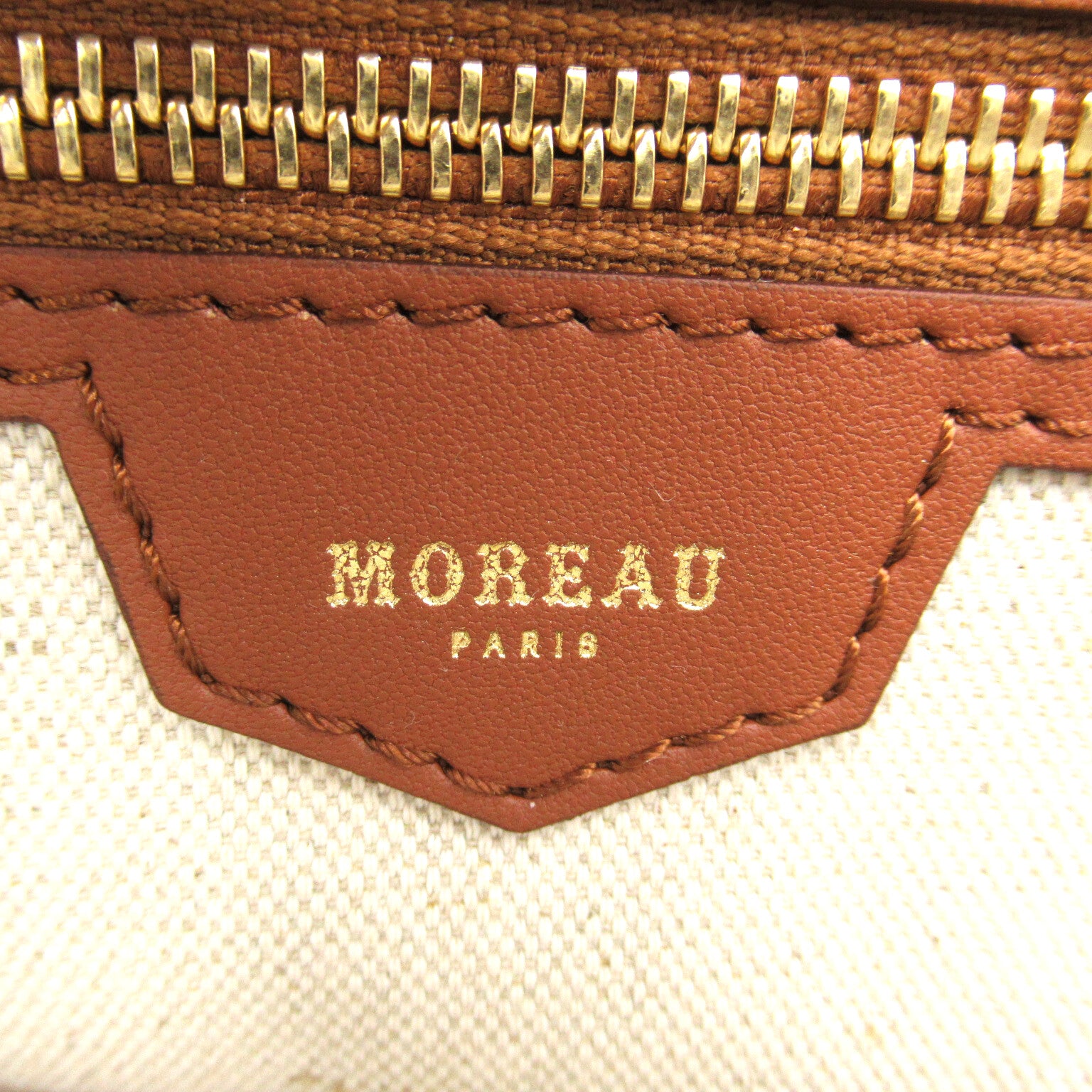 MOREAU ハンドバッグ トートバッグ PVCコーティングキャンバス ブラウン モローパリ バッグ MOREAU PARIS