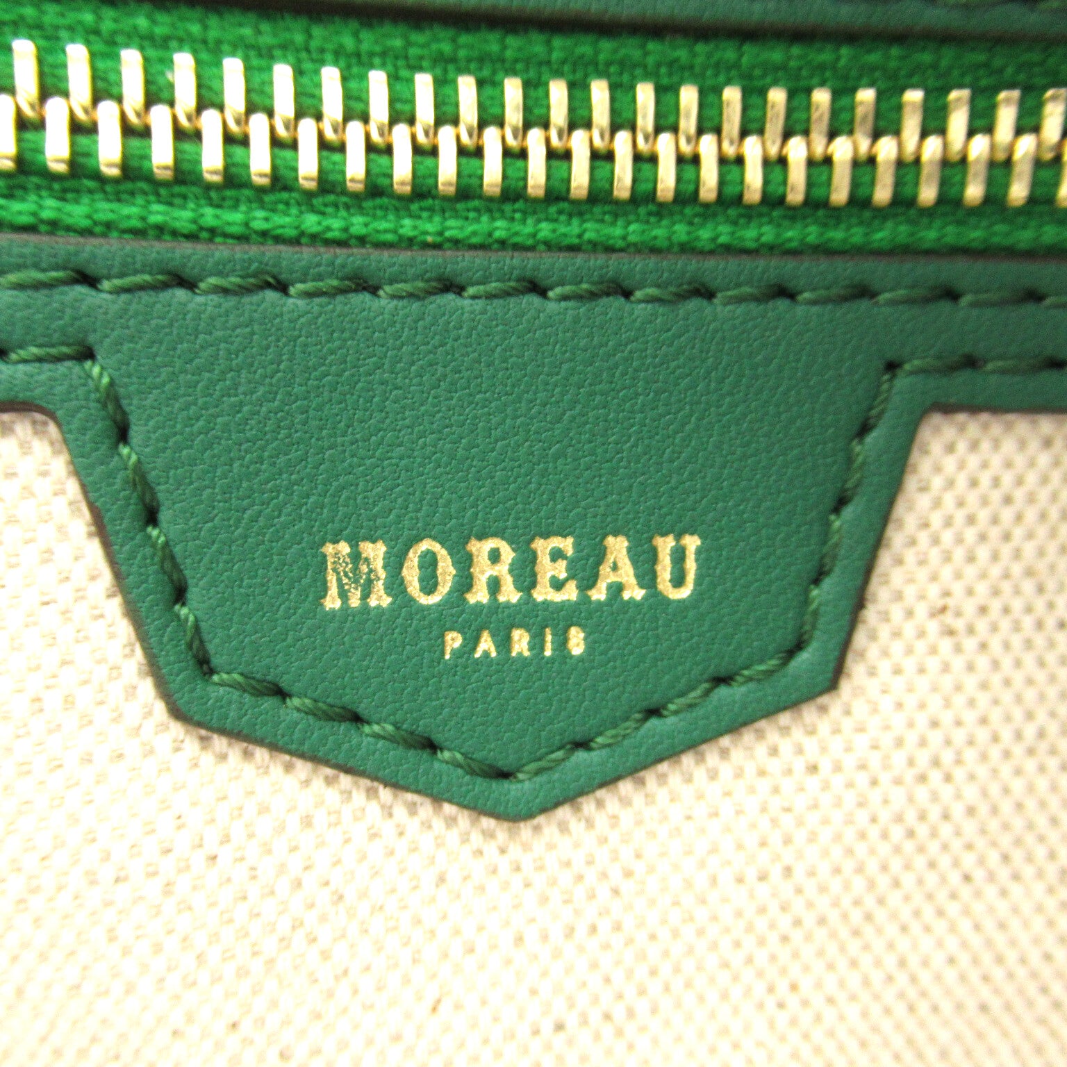 MOREAU ハンドバッグ トートバッグ PVCコーティングキャンバス グリーン モローパリ バッグ MOREAU PARIS