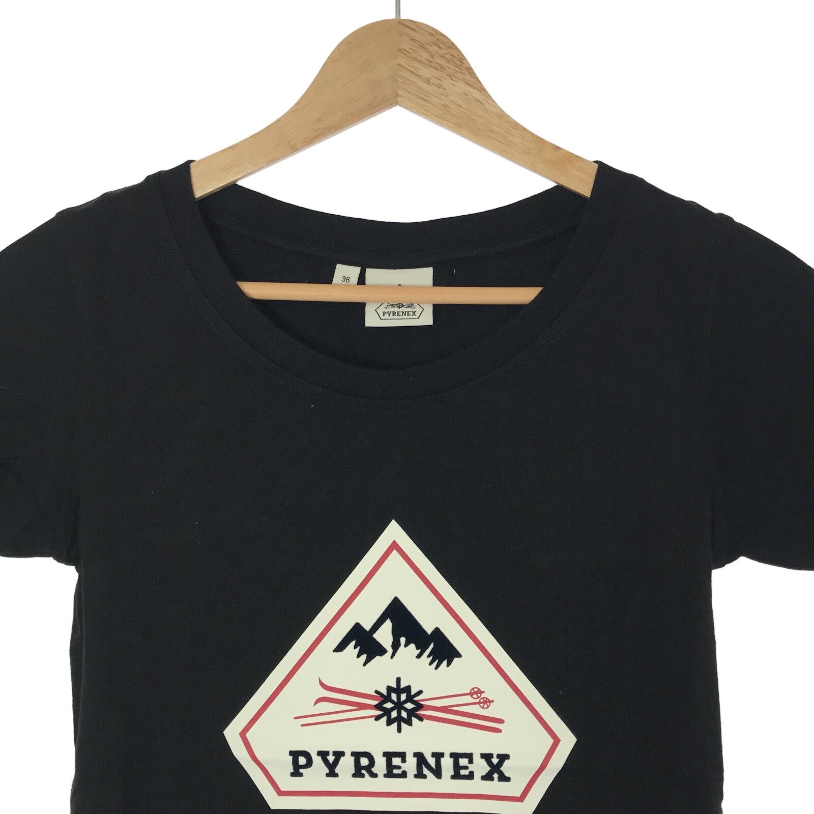 Tシャツ ESTELA Tシャツ コットン ブラック ピレネックス トップス PYRENEX