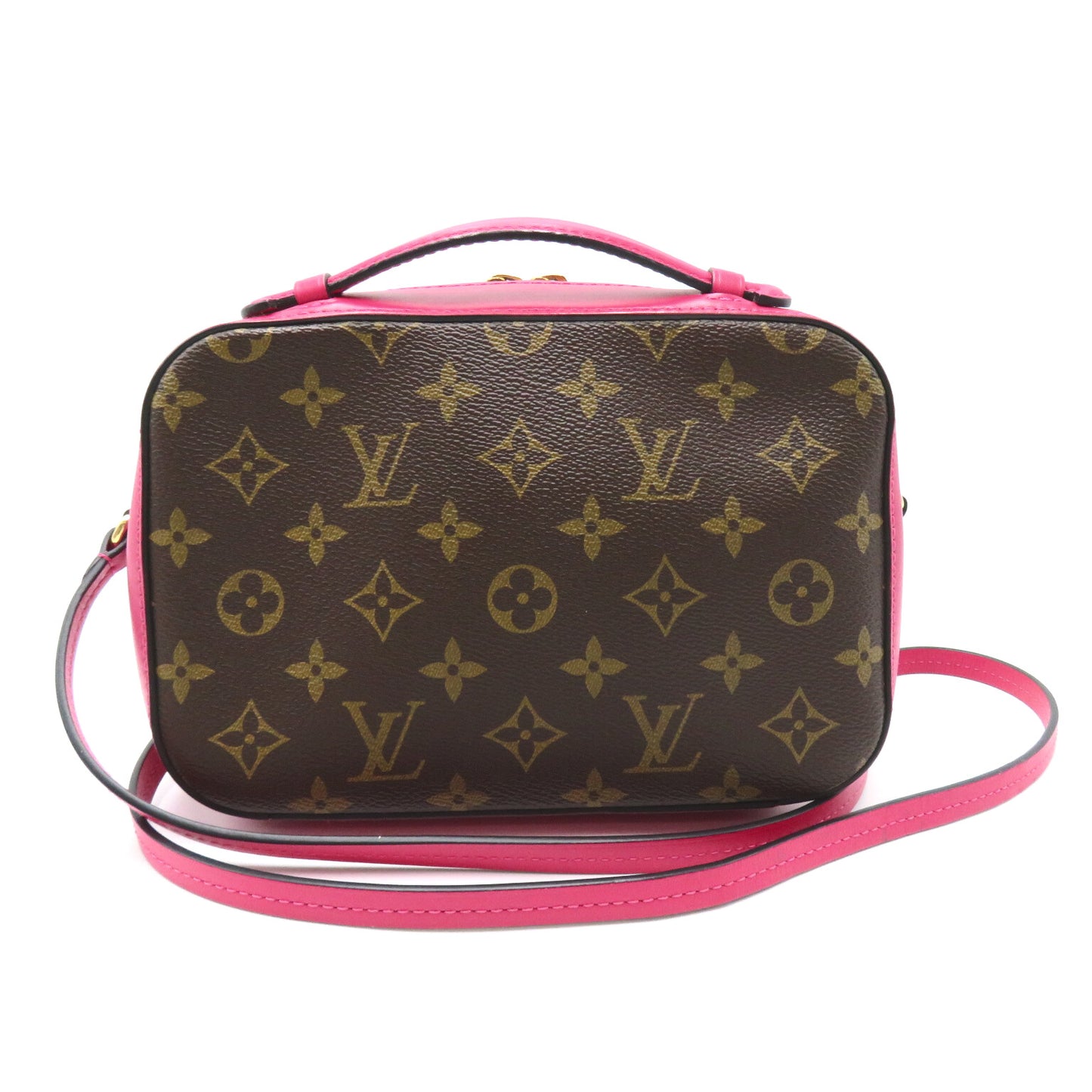 サントンジュ ショルダーバッグ PVCコーティングキャンバス モノグラム ブラウン ピンク フリージア ルイヴィトン バッグ LOUIS VUITTON