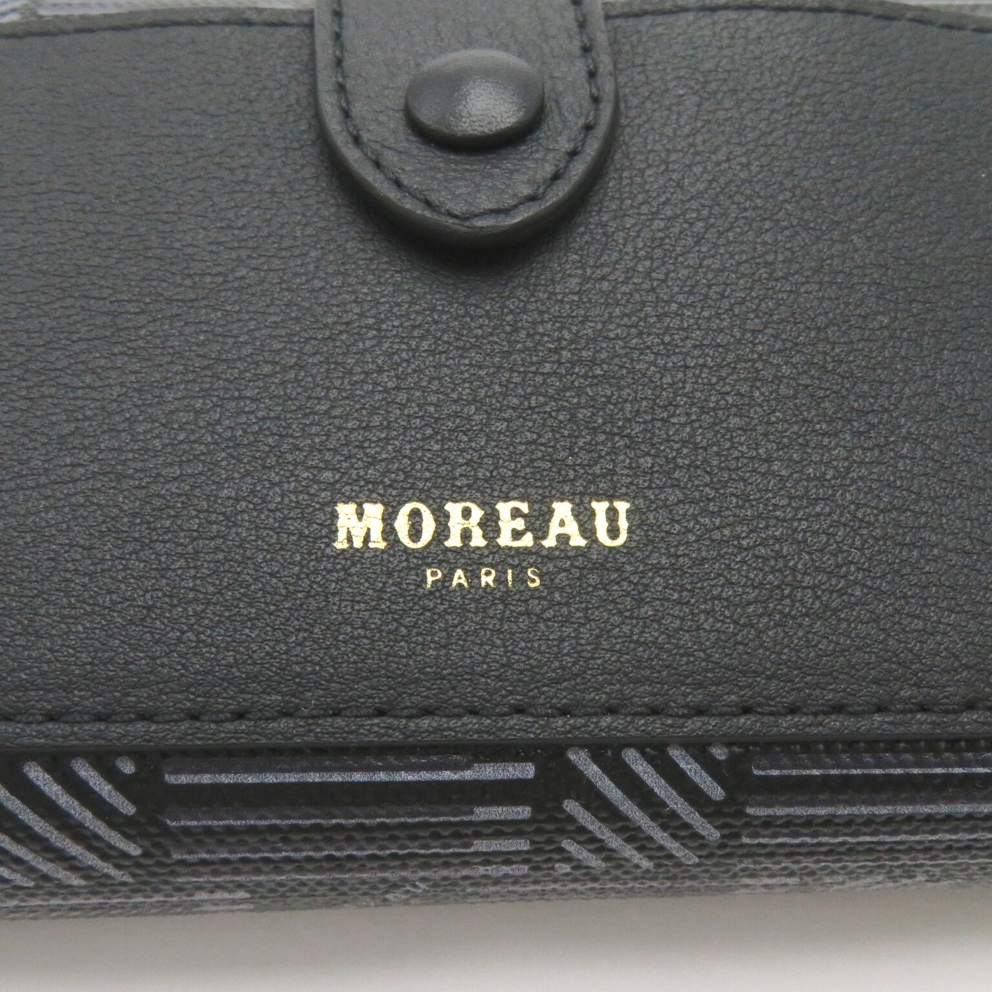 二つ折り財布 二つ折り財布 PVCコーティングキャンバス レザー ブラック モローパリ 財布・小物 MOREAU PARIS