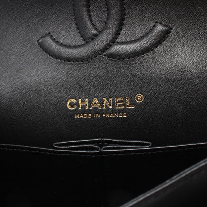 マトラッセ Wフラップ Wチェーンショルダーバッグ ラムスキン ブラック ゴールド金具 シャネル バッグ CHANEL