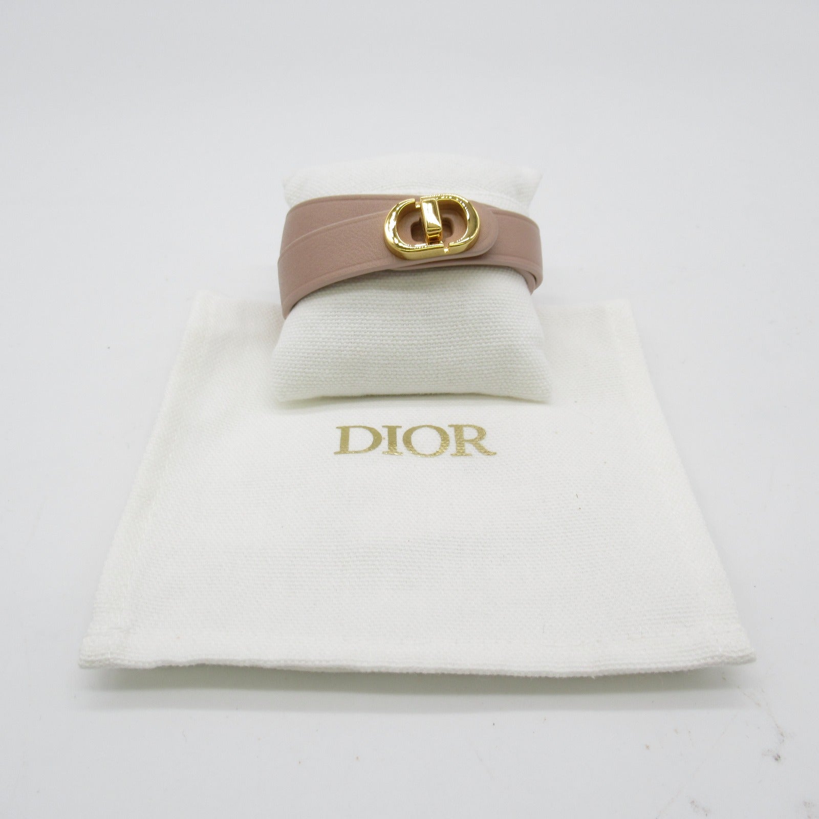 30 MONTAIGNE ダブルブレスレット ブレスレット レザー ピンク ディオール アクセサリー DIOR